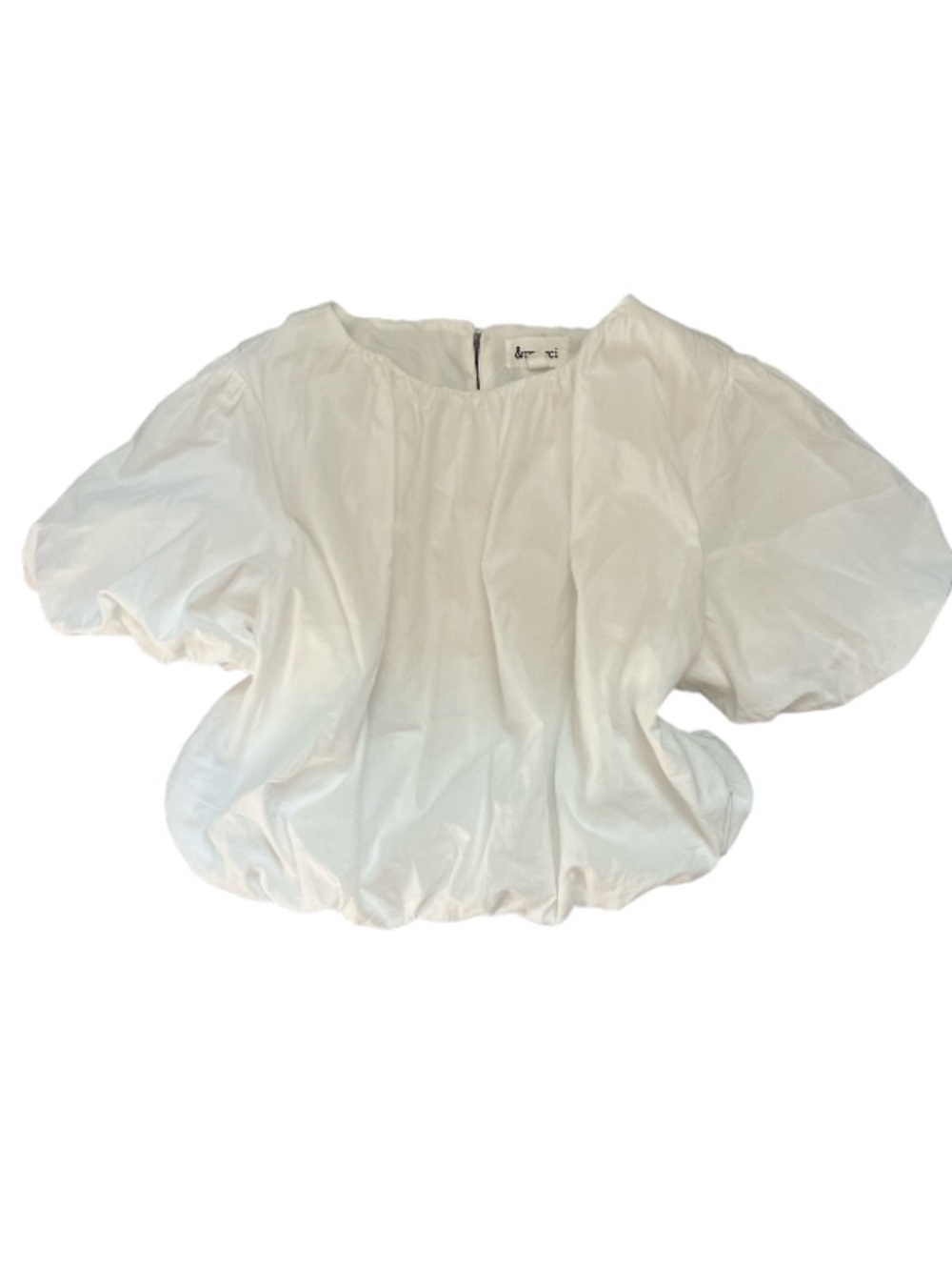 Women's White Puff Sleeve Cropped Blouse